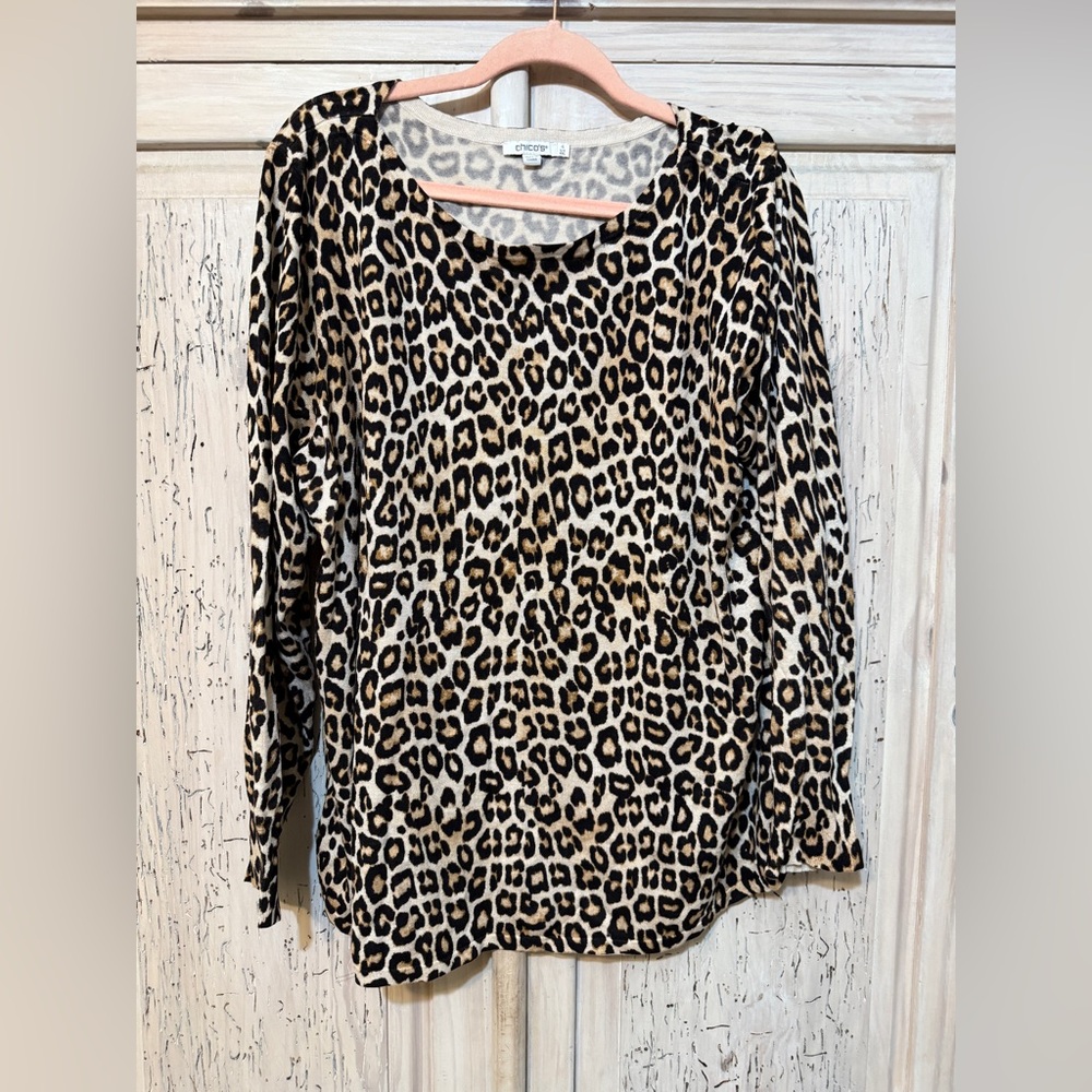 Chico's Black and White Long Sleeve Relaxed Blouse- Brand new without tags